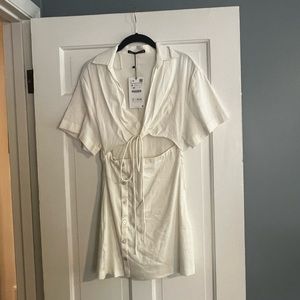 Zara White Cutout mini dress
